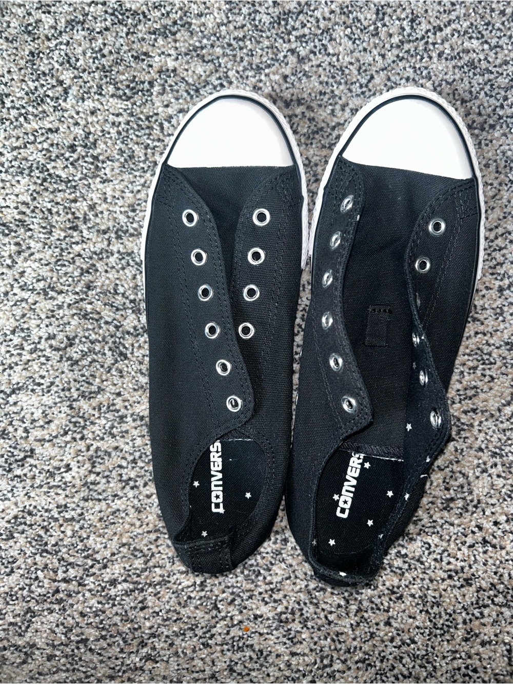 Converse Black & White Low-Top Slip-On Canvas Sneakers